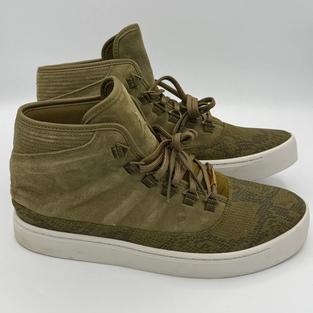 Jordan Westbrook 0.2 Sneakers Mens Olive Green Suede Snakeskin High Top